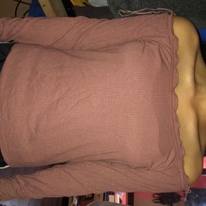 Pinkish purple off the shoulder shirt